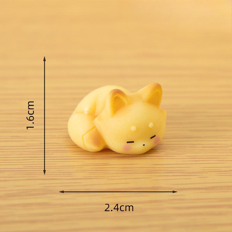 

Милая маленькая лисичка, украшения для дома, кукольный домик, офис, автомобиль, смола, маленькие фигурки и аксессуары Sleeping fox