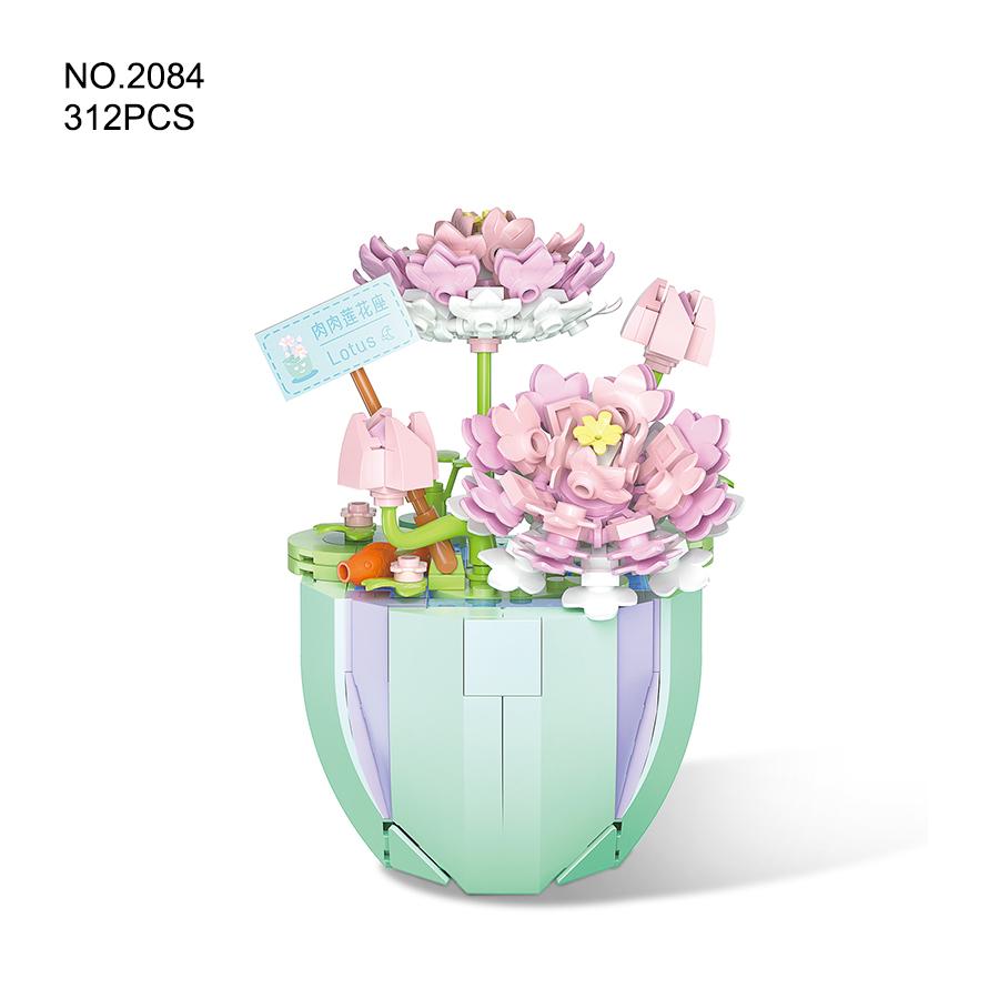 Plastic Bouquet Potted Plants Building Blocks Flowers Bricks DIY Educational Toys Valentine's Day and Mother's Day Gifts