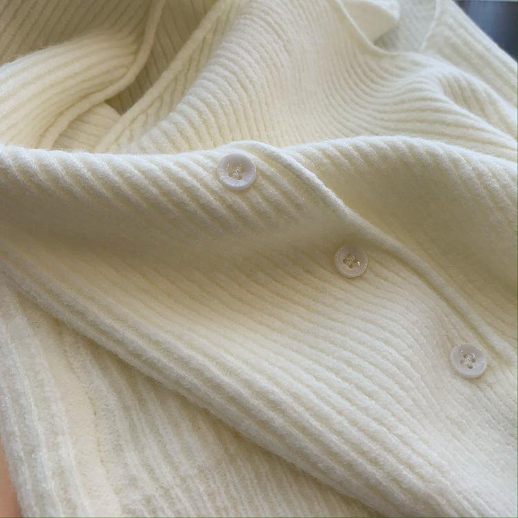 Autumn 2025 Korean Style V-Neck Loose Fit Sleeveless Cardigan Vest