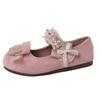 Velcro Pearl Mary Jane Shoes Women's Spring and Summer Casual Not Tired Feet Soft Sole Outer Wear Temperament Fairy Style Evening Single Shoes