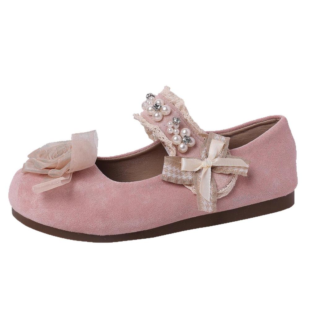 Velcro Pearl Mary Jane Shoes Women's Spring and Summer Casual Not Tired Feet Soft Sole Outer Wear Temperament Fairy Style Evening Single Shoes