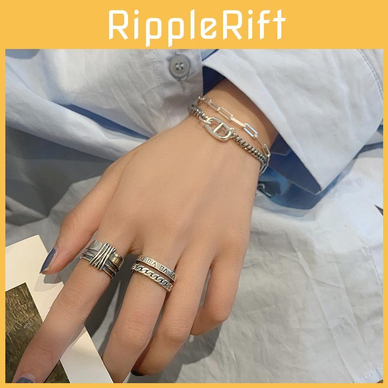 Elegant 925 Sterling Silver Woven Knot Ring For Women Trendy Geometric Design