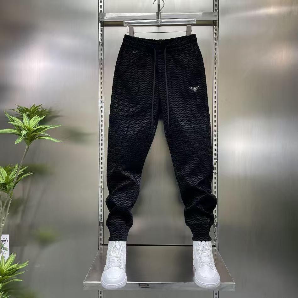 Spring and Summer Men's Flocking Sports Simple Fashion Versatile Outdoor Trend Loose Tied Feet Elastic Casual Pants Tide