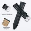 BINLUN Leather Watch Band, Quick Release, Replacement Strap for Men and Women, Crocodile Leather Pattern, Smartwatch Strap (22mm, Black)