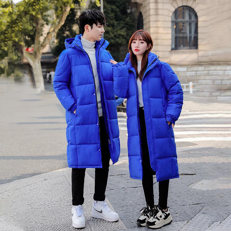 Winter New Cotton-padded Clothes Large Size Thickened Couple Clothes Down Cotton-padded Clothes Long Hooded Jacket