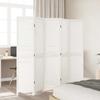 5 Piece Room Divider White Solid Paulownia Wood
