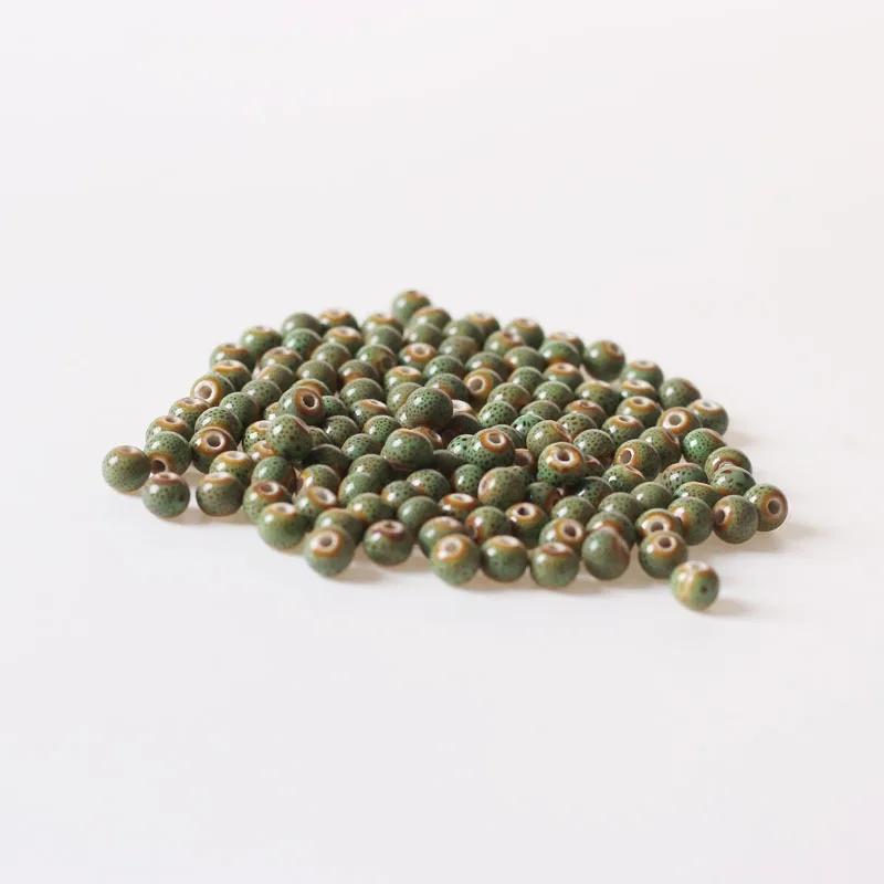 (50 Pcs/Lot) 6mm Round Ceramic Beads DIY Porcelain Loose Beads For Necklace Bracelet Jewelry Making