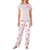 Women's Valentine's Day Butterfly Print Short,Sleeve Pajama Set