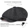 Classic Herringbone Men Trucker Newsboy Caps Winter Outdoors Warm Beret Hats Street Artist Painter Cap Hat