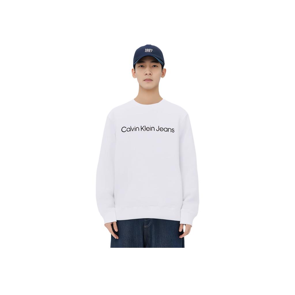 Calvin Klein Letter Blend Long Sleeve Sweatshirt Men sweatshirt White J326967YAF