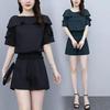 Plus-Size Lace Short-Sleeve Two-Piece Set: Flattering and Chic Summer Fashion for Women