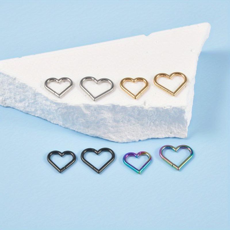 2pcs Stainless Steel Plating Earrings, Heart-shaped Earring Decorations, Fashion Pendant Decorations