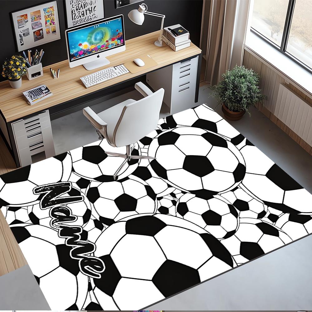 Custom Name Soccer Printed Carpet,Rug for Office Chair Living Room Bedroom Kitchen Room Decor Gifts.