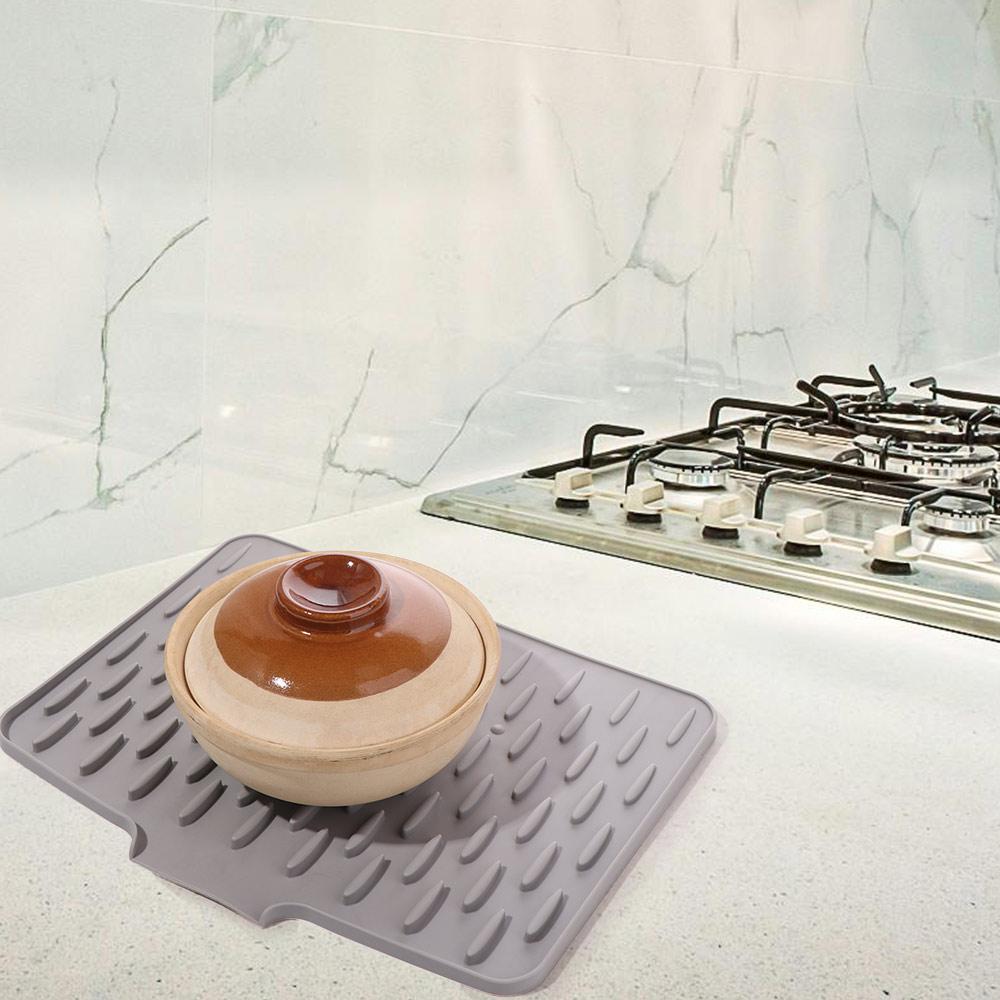2pcs Shock-absorbing Pot Pad Heat-insulating Kitchen Utensil Pad Slope Dish Drying Mat  Dinner Table