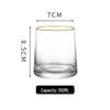 Elegant Gold Rim Borosilicate Glass Mouthwash Cup Set