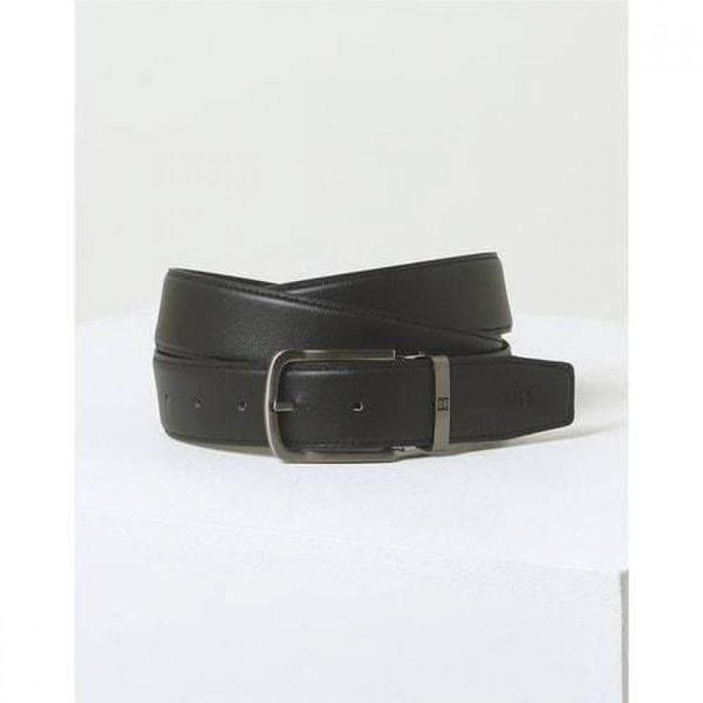 Daks Black Buckle Dd Logo Embossed Leather Belt Dbbe6f048bk