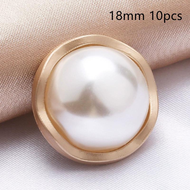 10Pcs 18/20/25Mm Flower Pearl Rhinestones Plastic Shank Buttons For Women Garment Jacket Sweater Handmade Sewing Accessories