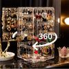 Earrings Jewelry Box Display Frame Rotating Large-capacity Multi-layer Transparent Axle Hanging Earrings Necklace Shelf.