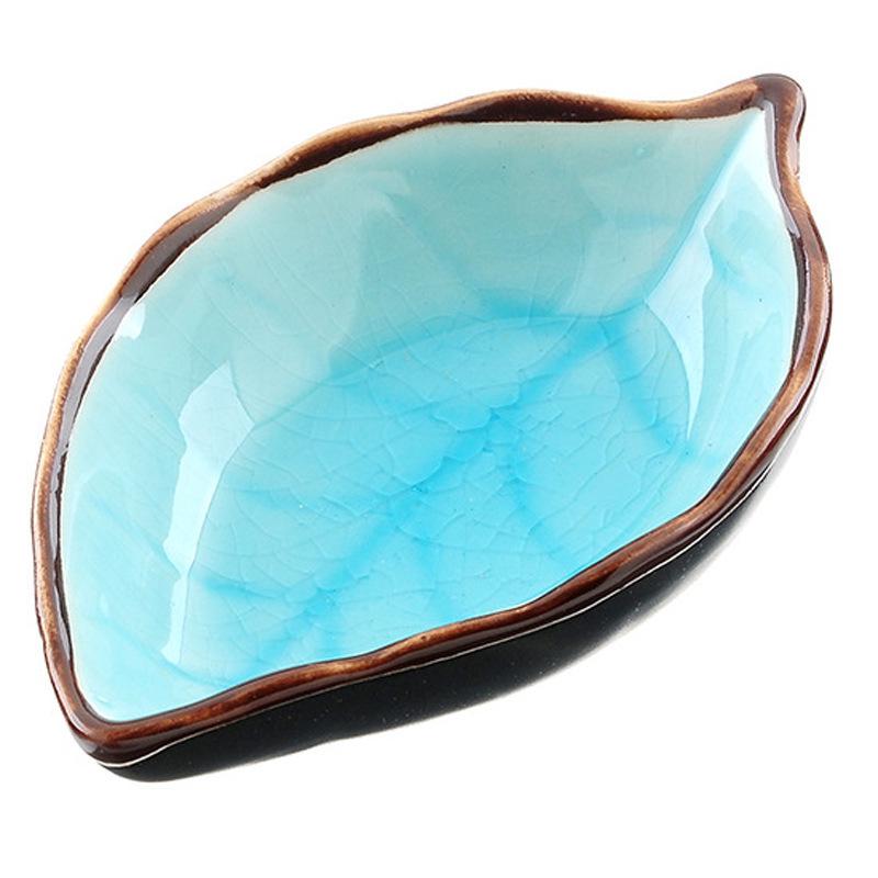 Ceramic Coffee Bean Leaf Dish - Japanese Style Small Weighing Dish for Kitchen