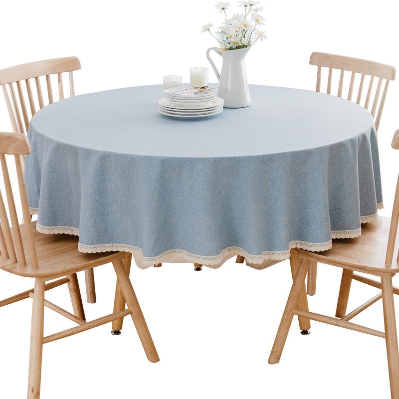 Round Waterproof & Oil-Proof Tablecloth - Solid Color, Premium Quality, Wash-Free Dining Table Cover