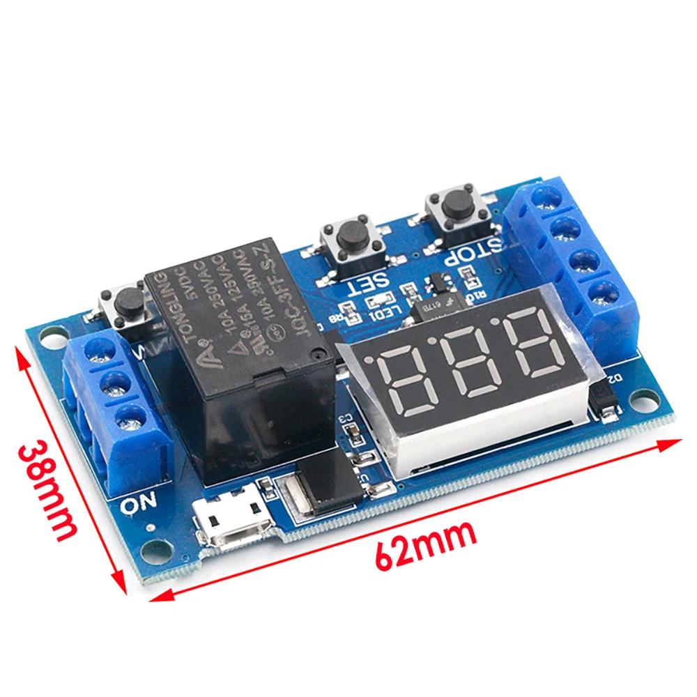 1pcs DC 6-30V Timer Relay Programmable Delay Relay Module Cycle Timer with LED Display TYPE-C / Micro USB Relays 6V 9V 12V 24V