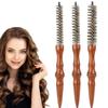 Antistatic Properties Mini Curling Comb Solid Wood Handle Hair Rolling Brush  Scalp Massage