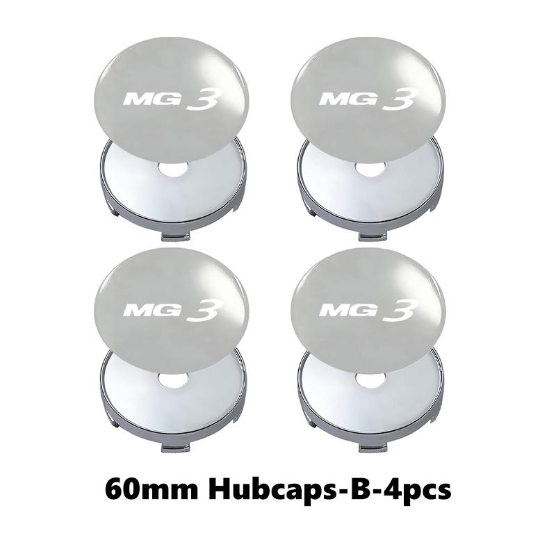 For MG 4pcs 56/60mm Car Wheel Center Hub Caps Emblem Stickers Tire Rim Covers Auto Accessories GT ZR RX5 RX8 3 5 6 7 HS ZS GS bso1