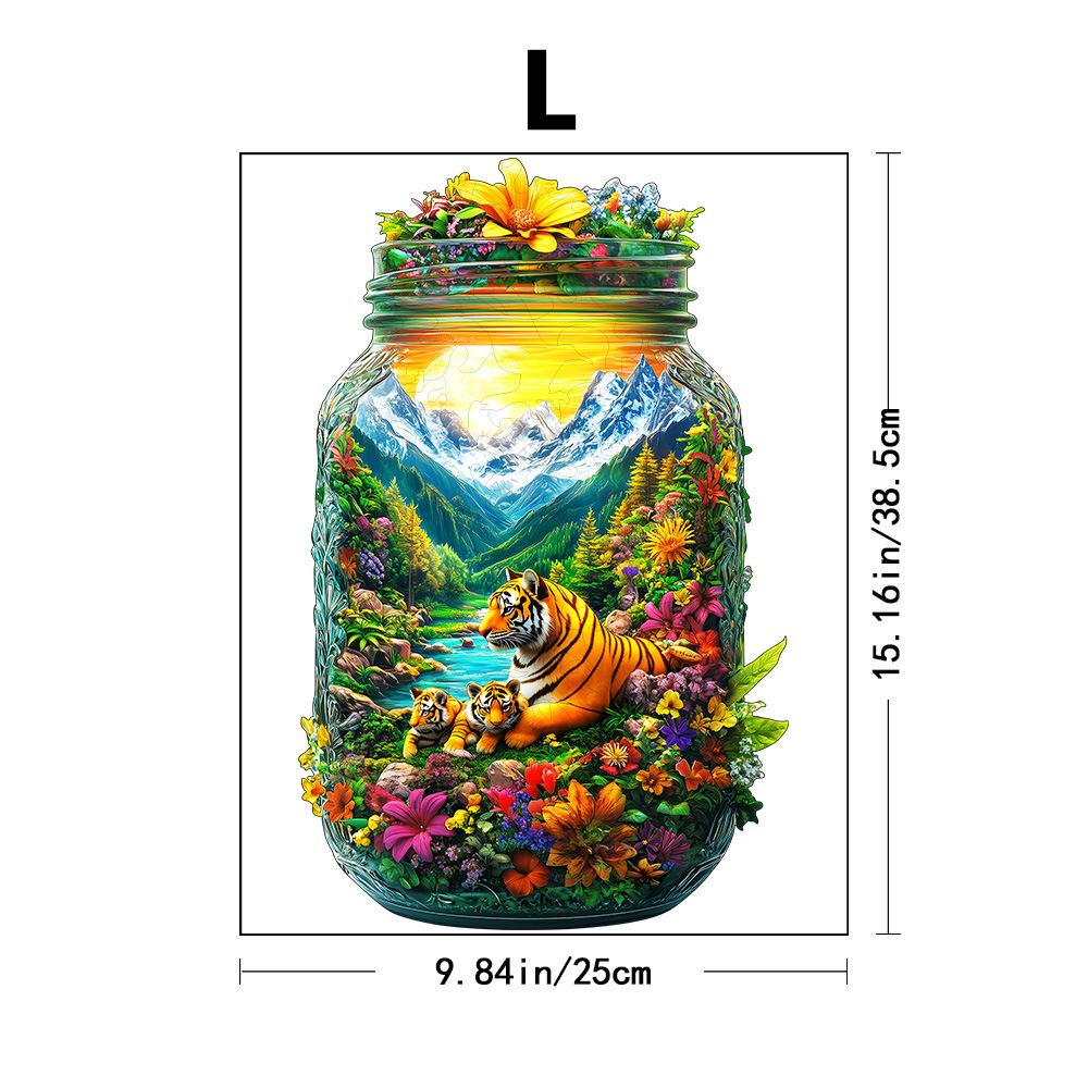 Elephant With Flowers Wooden Puzzle Irregular Small Animal Pieces Flat Wooden Puzzle