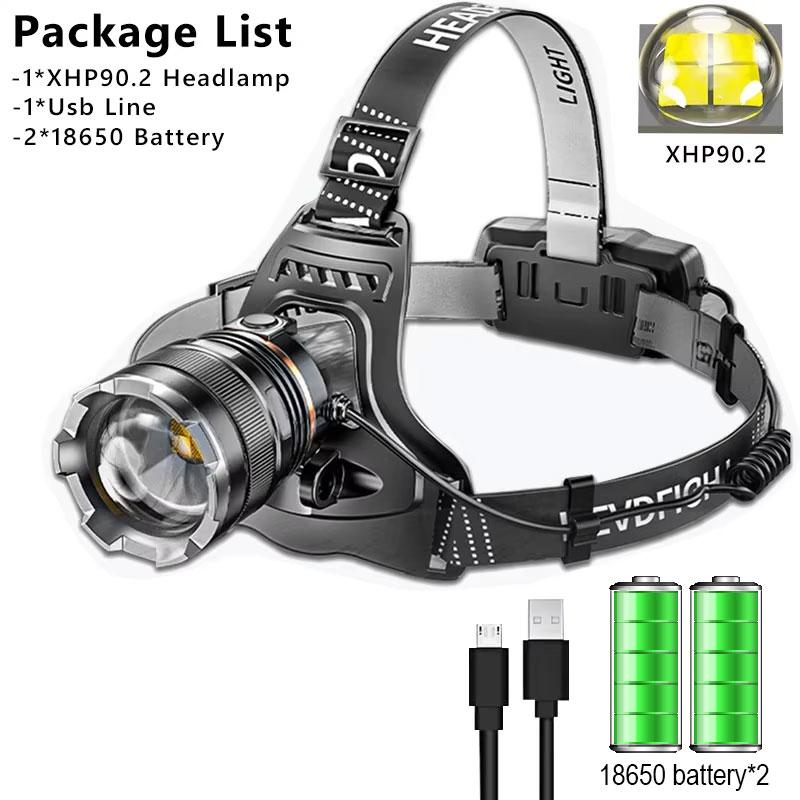Powerful LED Headlamp Rechargeable Head Lamp Fishing Searching Camping Head Flashlight with Sensor  or NO Sensor  Use 2*18650