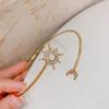 Minimalist Gold Sun & Moon Rhinestone Decor Adjustable Curtain Clip