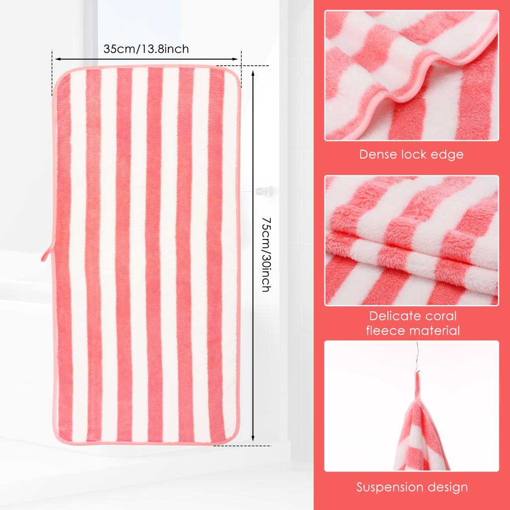 2Pcs Coral Velvet Towels 75x35CM Quick Drying Washing Towel Soft Comfortable Face Washcloths Bathroom Supplies for Shower Travel