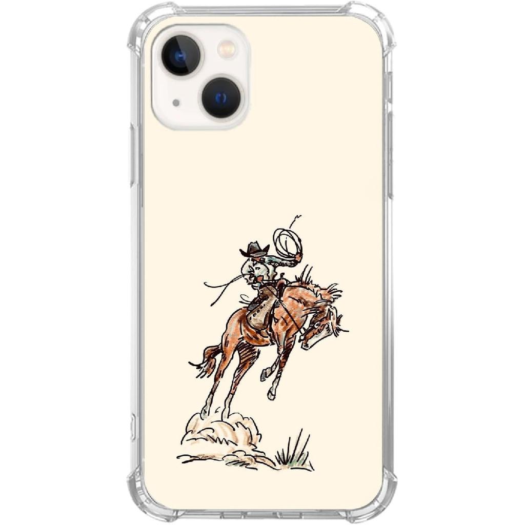 West Cowboy Phone Case Compatible with iPhone 15, Vintage Western Country Cowboy Phone Case for iPhone 15, Trendy Unique Design TPU Bumper Cover Case