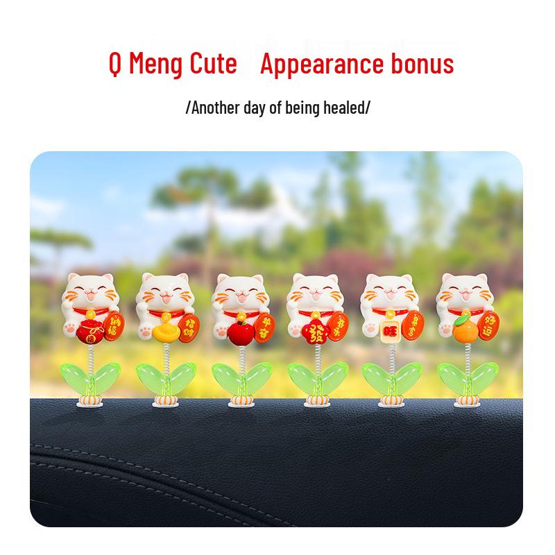 Cute Swinging Good Luck Cat Ornament for Car Screen or Console