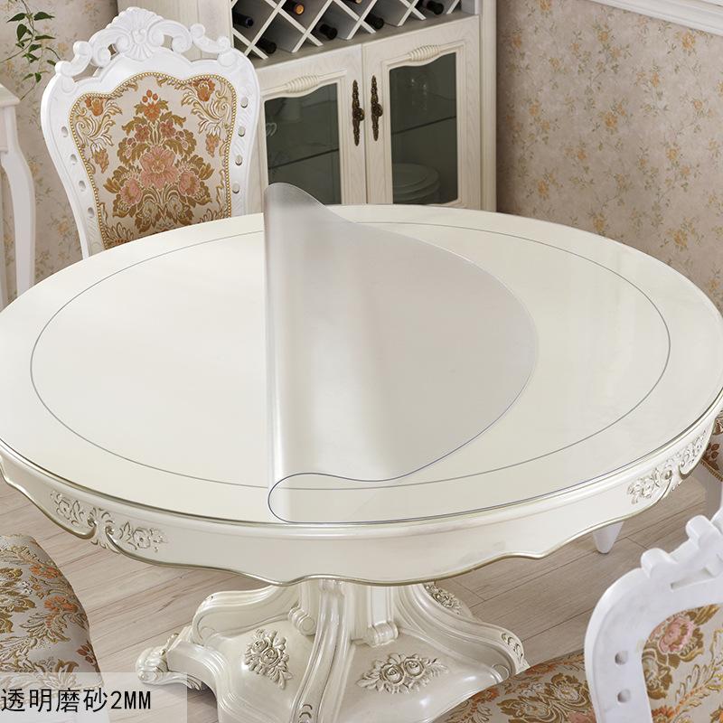 Runder PVC-Tischdecken-Tischdecke Wasserdicht und Ölabweisend Zum Drauflassen Weichglas Runde Tischdecke Tischdecke für Großen Runden Tisch