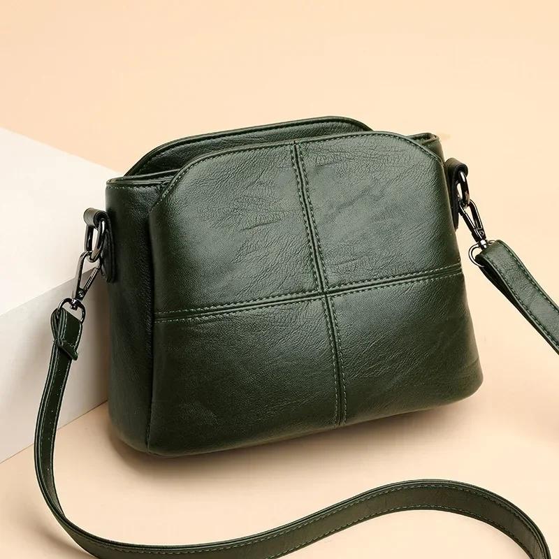100%Genuine Leather Crossbody Sac Simple Women's Designer Messenger Bag Handbag High Quality Cow Leather Small Shoulder