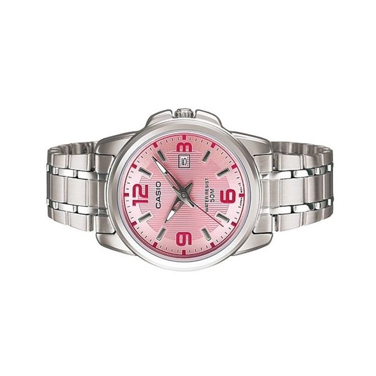 Casio Standard Series Retro Pointer Series 50M Waterproof Quartz Movement Stainless Steel Strap Women Watches Pink LTP-1314D-5A