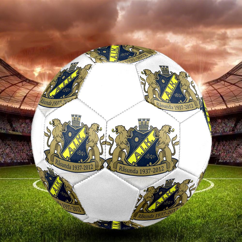 Pallone da Calcio FC AIK, colorato, adatto a tutte le età, cucito a macchina, materiale PVC, qualità da competizione, durevole e ad alto rimbalzo