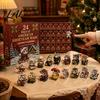 Desktop Decorative Advent Calendar Days Christmas Figurines 24 with Acrylic Cat Figurines, Countdown Small