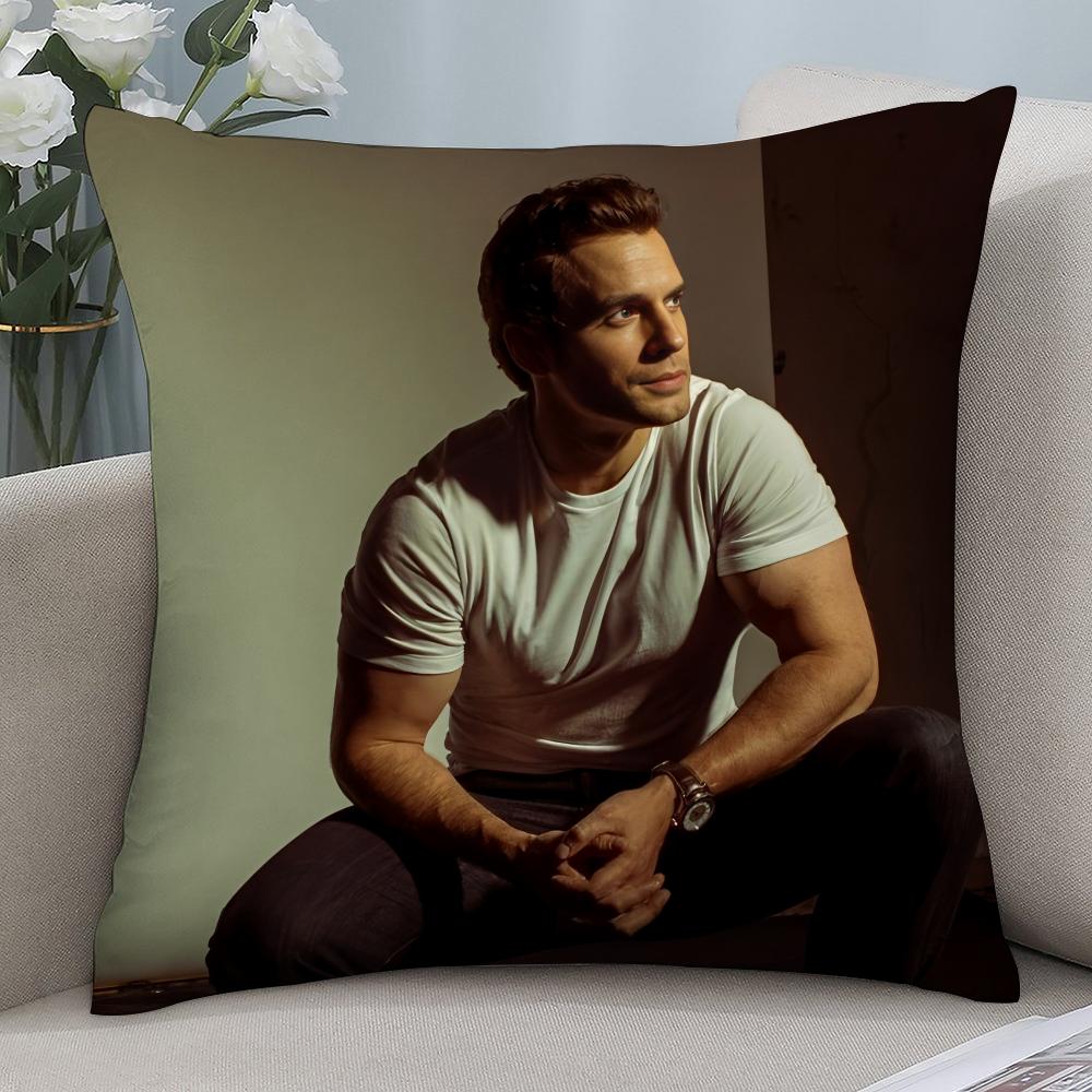 Super Star H-Henry Cavill Pillow Case 3D Print Polyester Fiber 40*40 Cm Home Sofa Throw Pillow Cover Decoration Festival Gift
