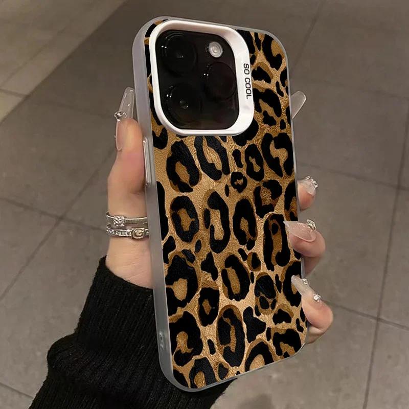 Brown Leopard Anti-drop Armour Phone Case for Samsung A55 5g Case S25 S23 S24 Ultra A34 A15 A35 A54 A53 A13 A16 S22 S21 FE Cover