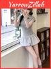 Polo Short Sleeve Puff Skirt Dress With Spliced Slim Fit For Summer Casual Wear