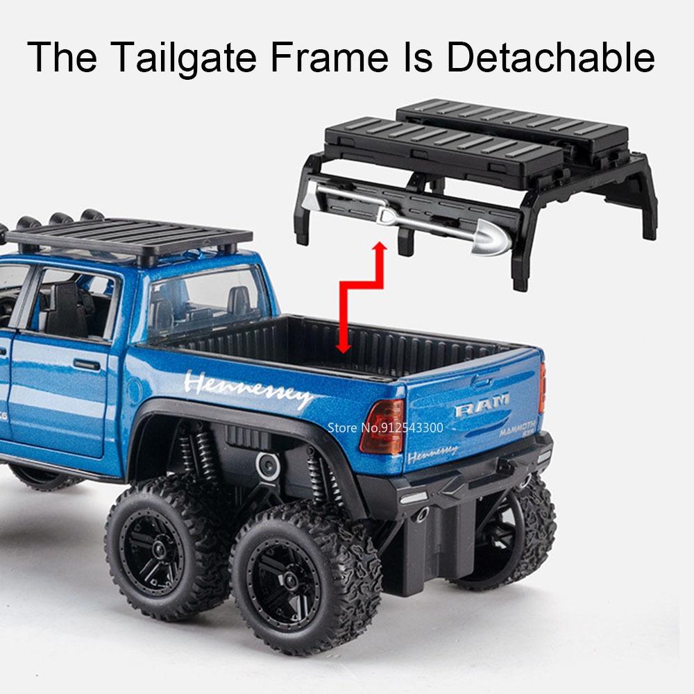 1:32 Mammoth Raptor F150 Alloy Model Car Toy Sound Light Diecast Metal Pull Back Off-road Pickup Models Collection Kids Gifts