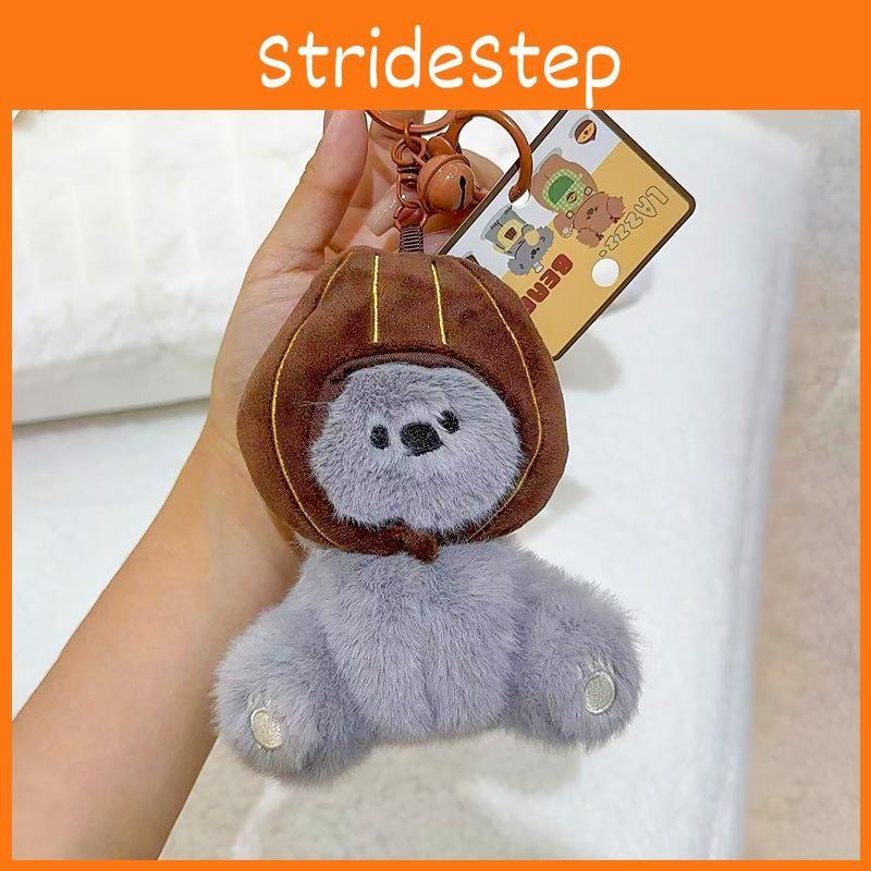 Plush Adorable Koala And Sloth Bear Keyring With Wearing A Headgear For Gifts