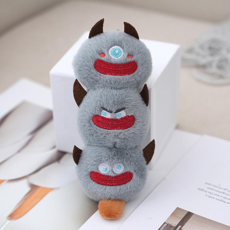 

Unique And Quirky Plush Monster Bag Charm Soft Green Blue Yellow Pink Grey Keychain сірий колір