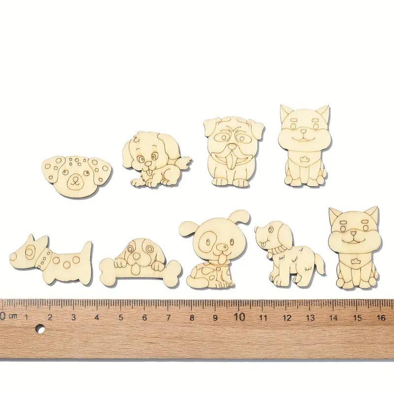 50PCS Natural Wood Chip Mix Animal Wood Slices For Home Decoration Children Drawing  DIY Handmade Creative Crafts Wooden Chips