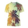 Hawaiian Style T-Shirts Palm Tree Pattern 3D Print Men Women Short Sleeve T Shirt Oversized Harajuku Y2k Tees Man Tops Clothing