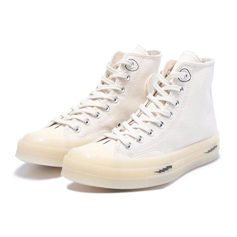 Offspring x Converse 1970s Chuck Taylor All Star Community Little Lightning Non-slip Shock Absorbing High-top Sneakers Unisex White