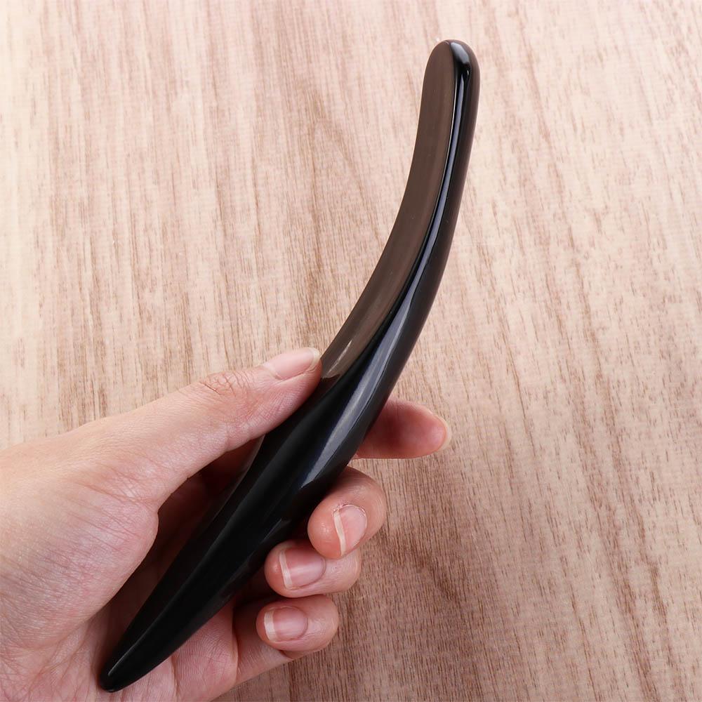 Relaxation Gua Sha Board Black Buffalo Horn Meridian Massage Stick Massage Scraping Bar  Women