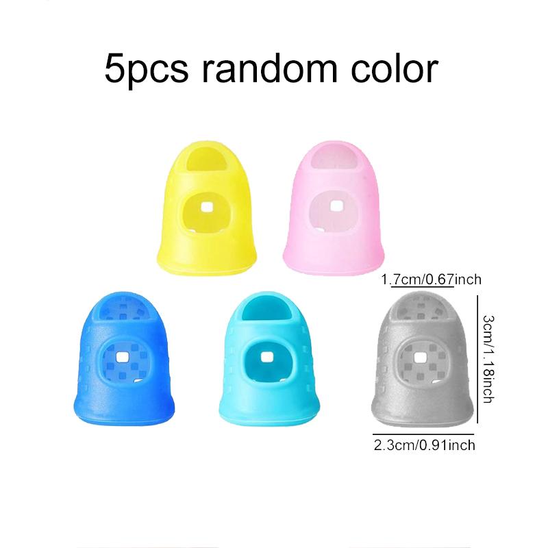 

5pcs/set Guitar Fingertip Set Guitar Protector Finger Silicone Fingertip Caps for Strings Instrument Beginner Thumb Hoder TMZ