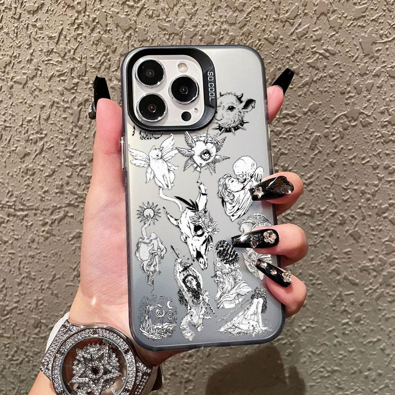 Anime Character Combination Laser Phone Case for iPhone 13 12 Mini 11 Pro Max 16 15 14 Pro Max Plus Shockproof Back Cover Fundas